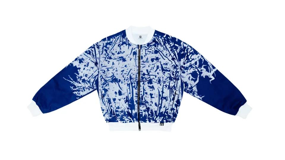 Marcello Pipitone Bomber Baby Blue giacca cotone azzurra