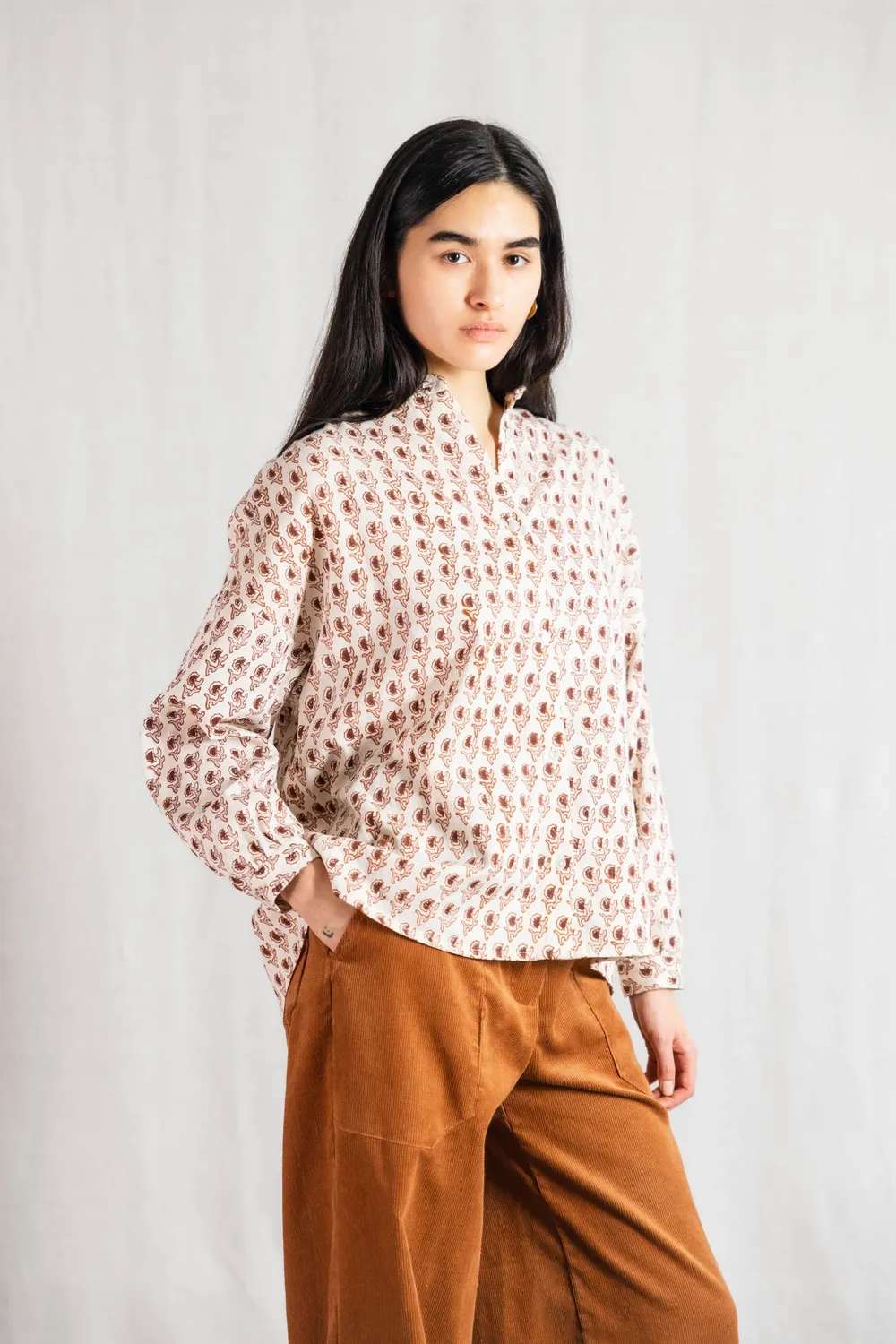 Jyoti - Fair Works Hawali blusa oversize cotone blockprint