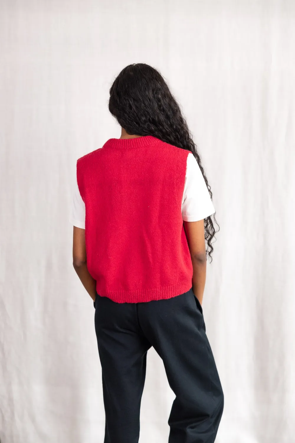 Jyoti Pucallpa gilet alpaca corallo