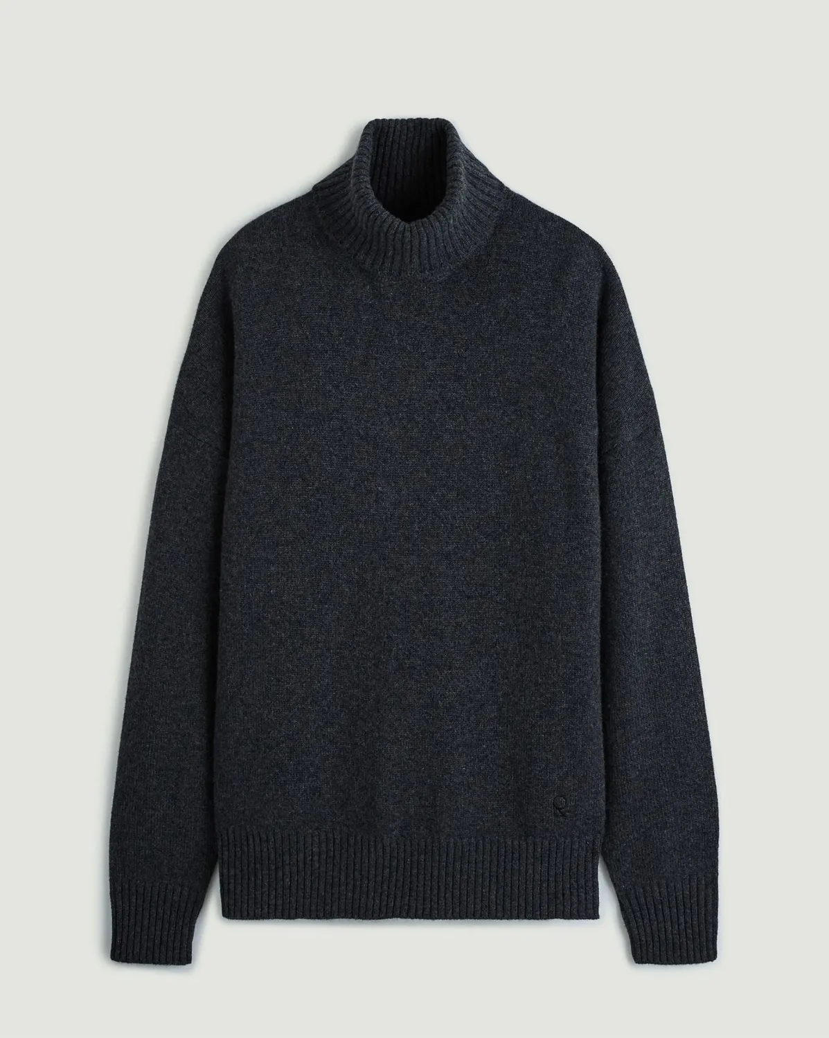 Rodier maglione cashmere collo alto grigio antracite 100% cashmere