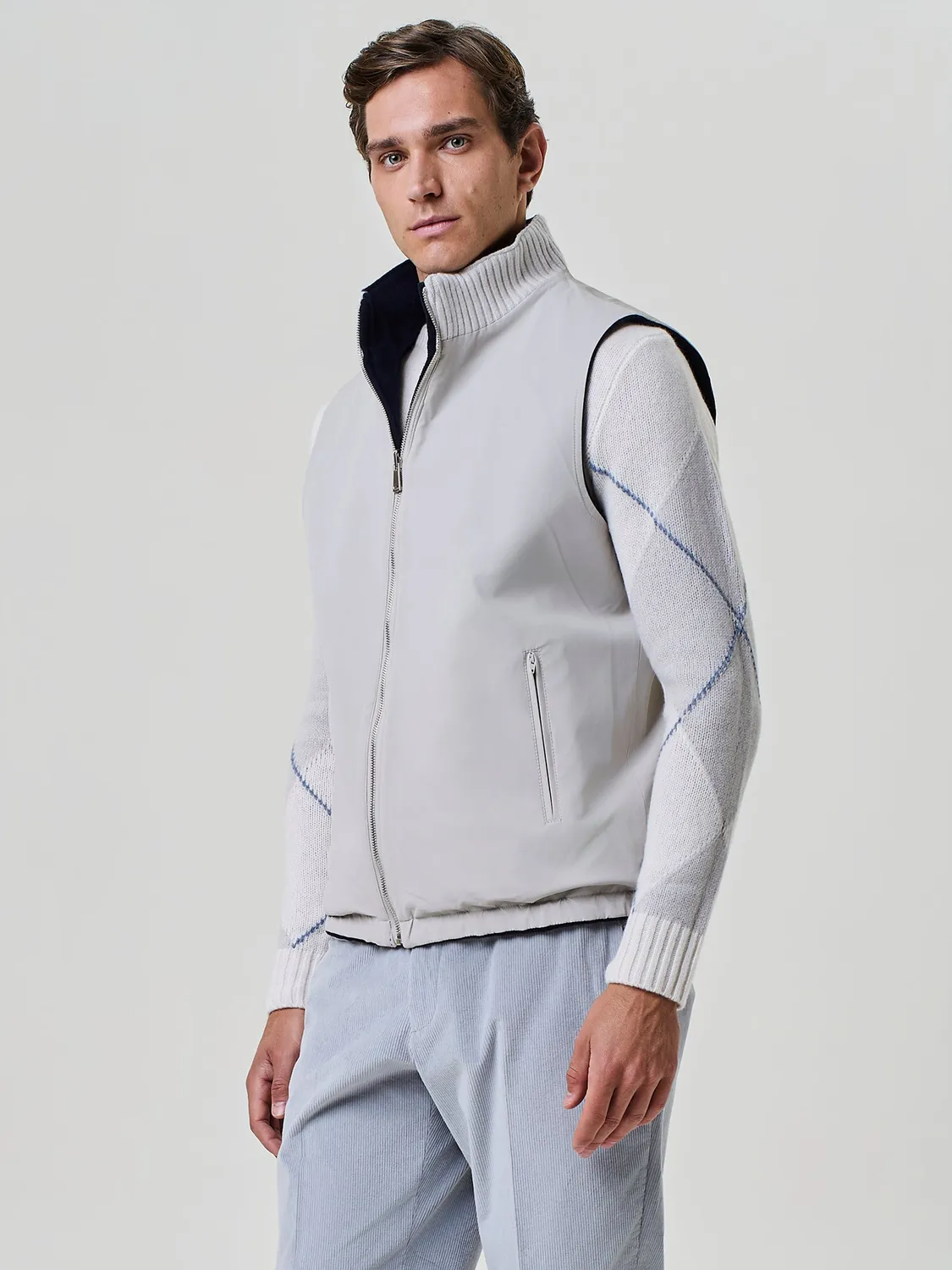 Paul Taylor Smanicato Reversibile Velour Lana Blu