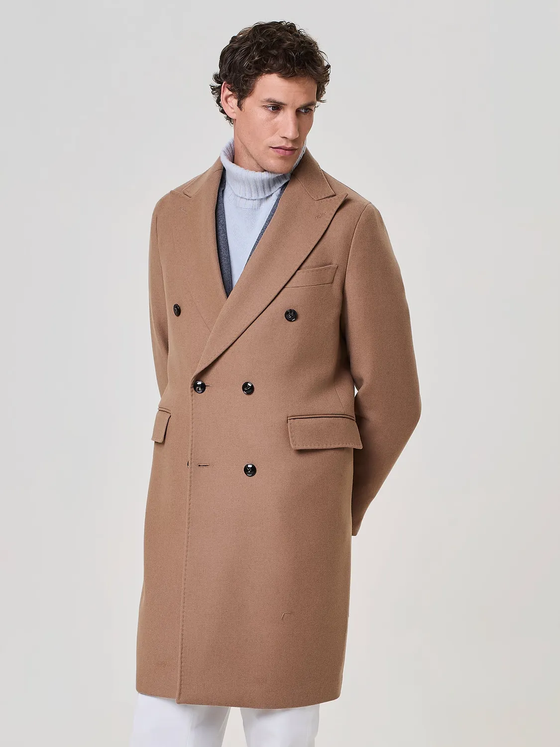 Paul Taylor cappotto doppiopetto lana cammello