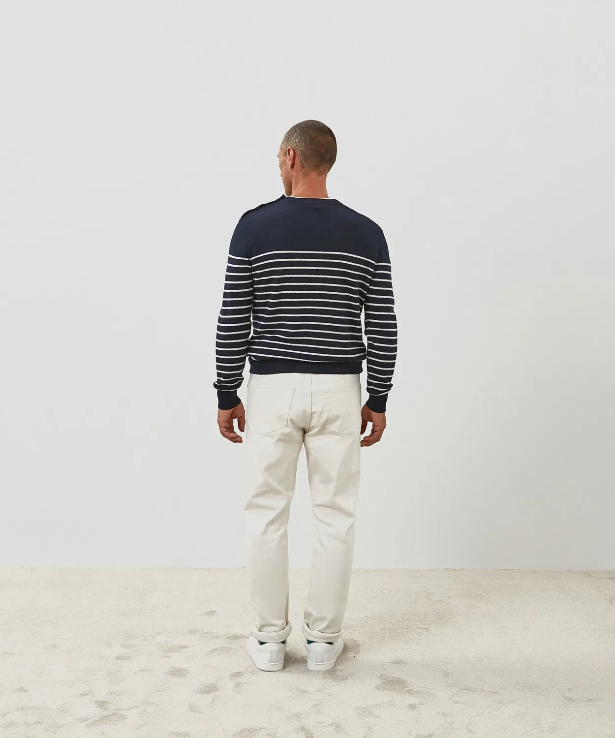 Rodier maglione marinaio cashmere uomo blu navy righe