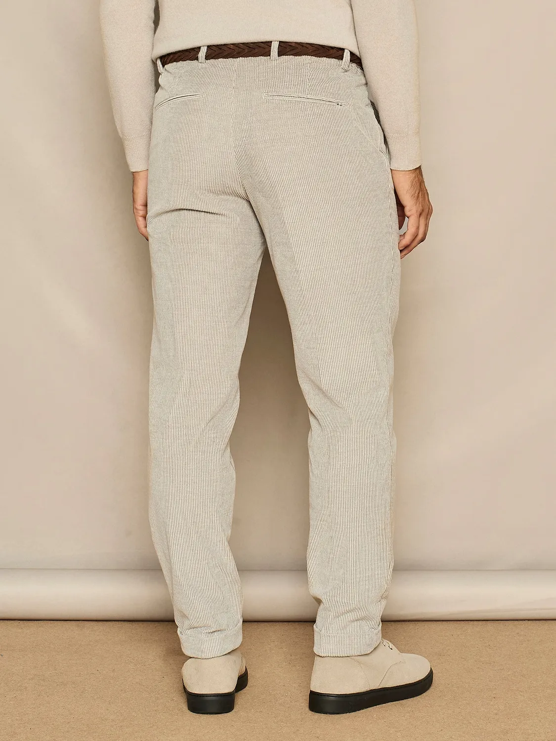 Paul Taylor Wide Fit velluto pantalone grigio chiaro