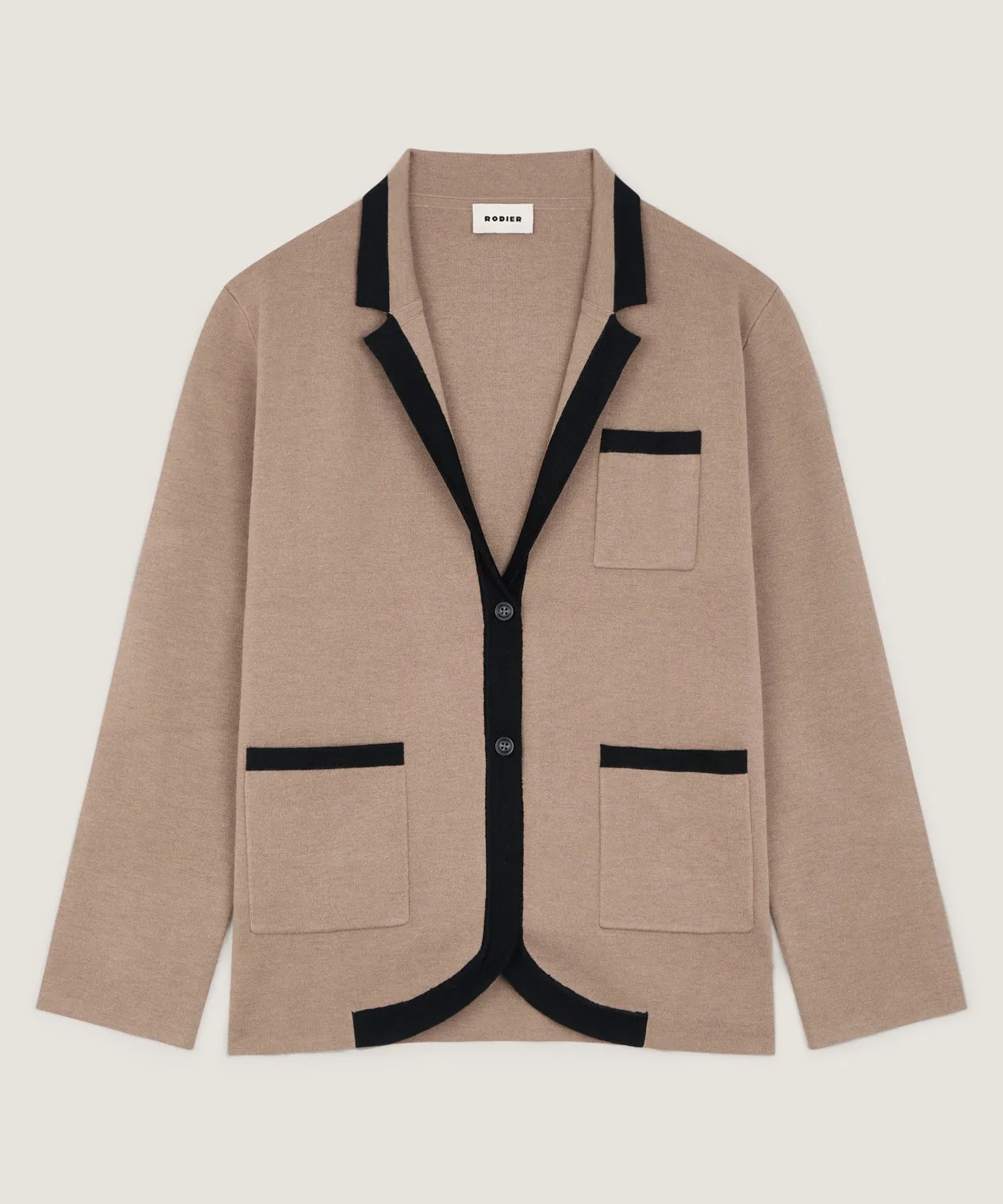 Rodier double face giacca maglia marrone moka