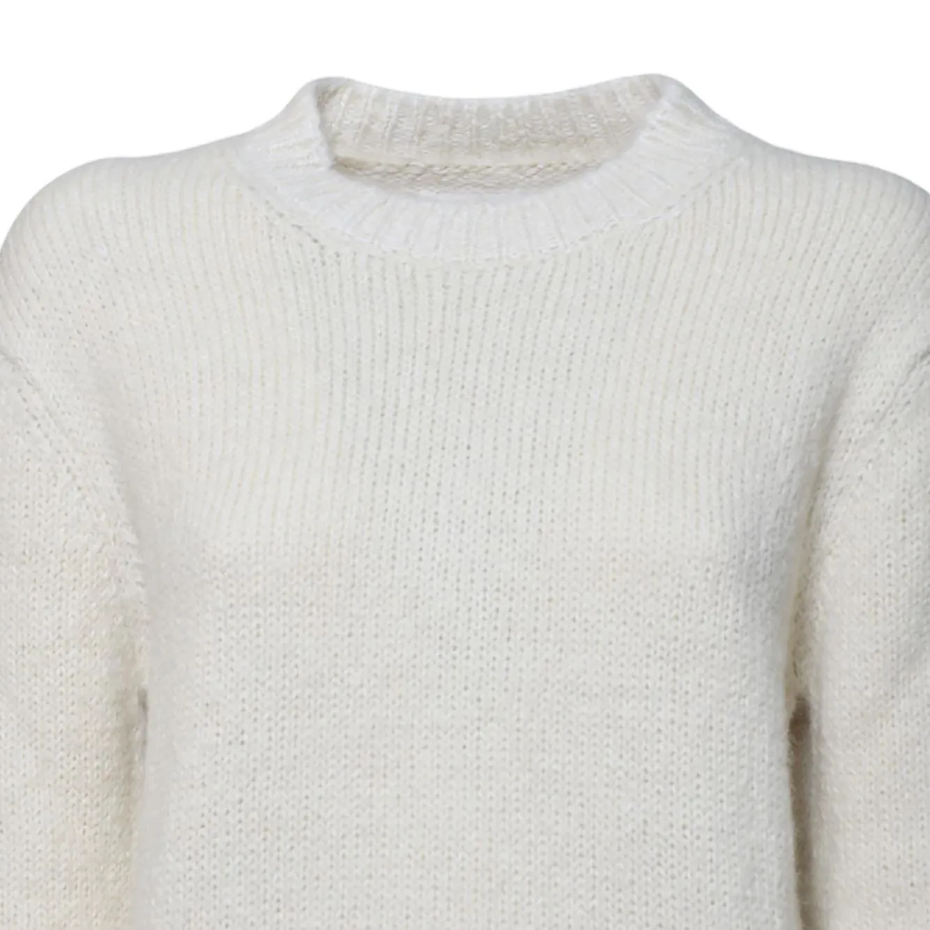 Jil Sander J02GP0190 pullover bianco gesso lana