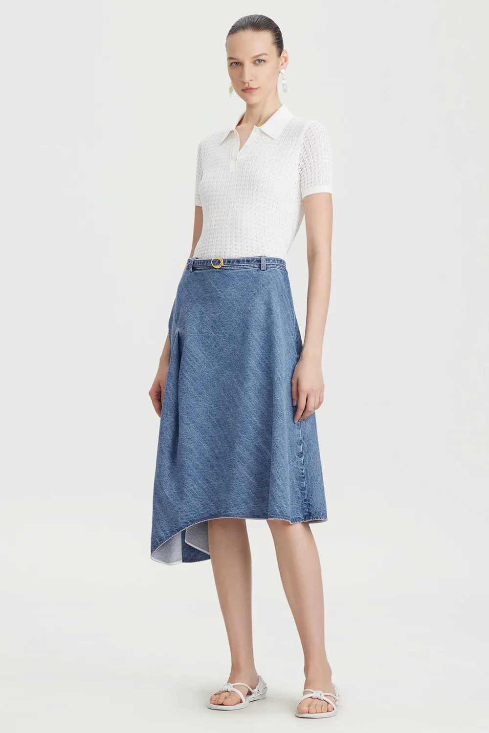 PORTS 1961 PW226KFC06 polo crema traforata maniche corte