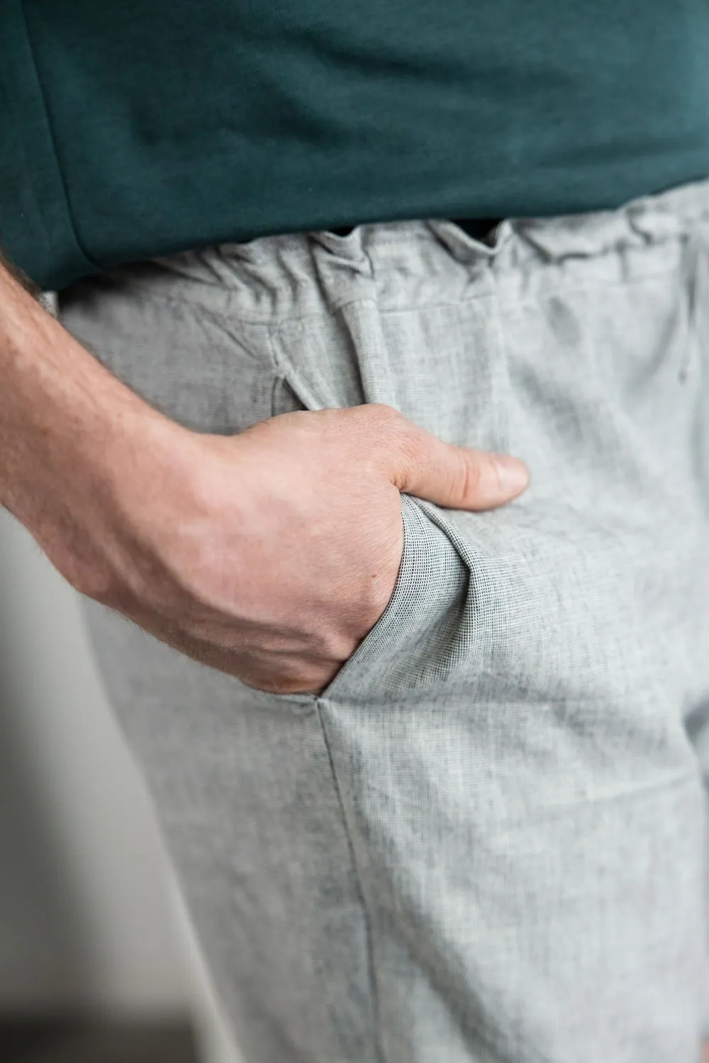 Jyoti Devaki pantaloncini cotone grigio chiaro