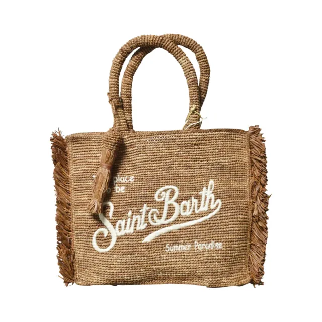 Saint Barth COL0026 shopping bag marrone rafia