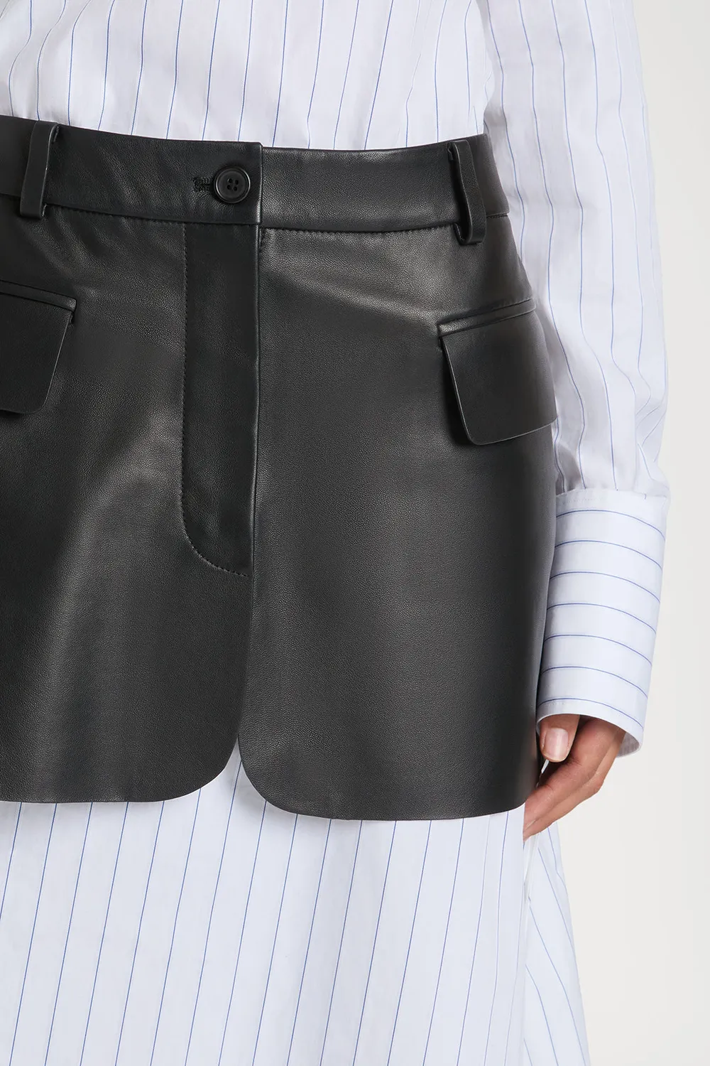 Ports 1961 PW225XLX02 minigonna pelle nera 36 zip