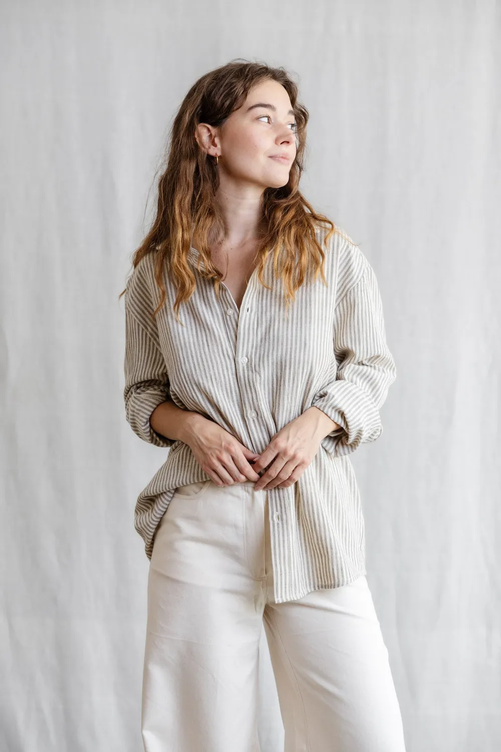 Jyoti Fair Works Himat camicia cotone grigia oversize