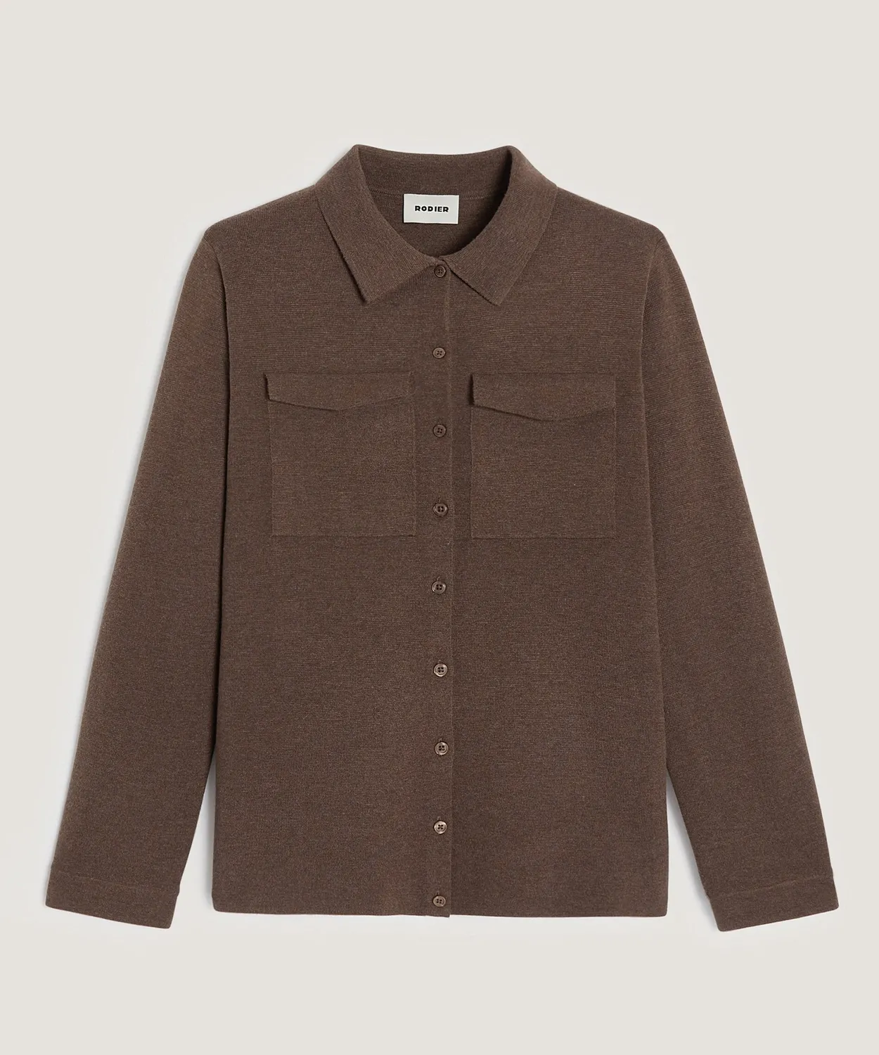 Rodier camicia maglia havana polo tasche donna