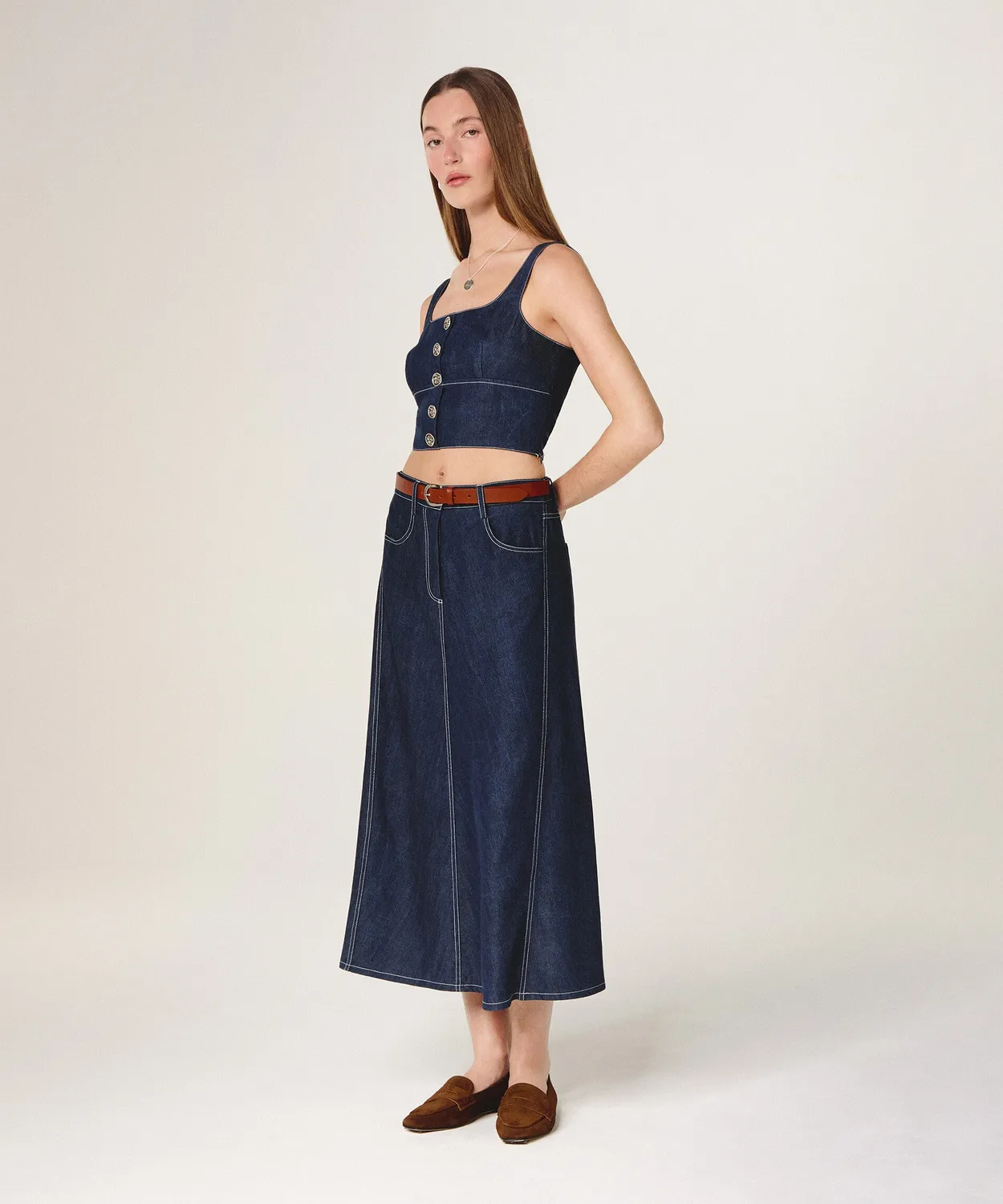 Rodier Bustier Denim Blu Denim Aderente