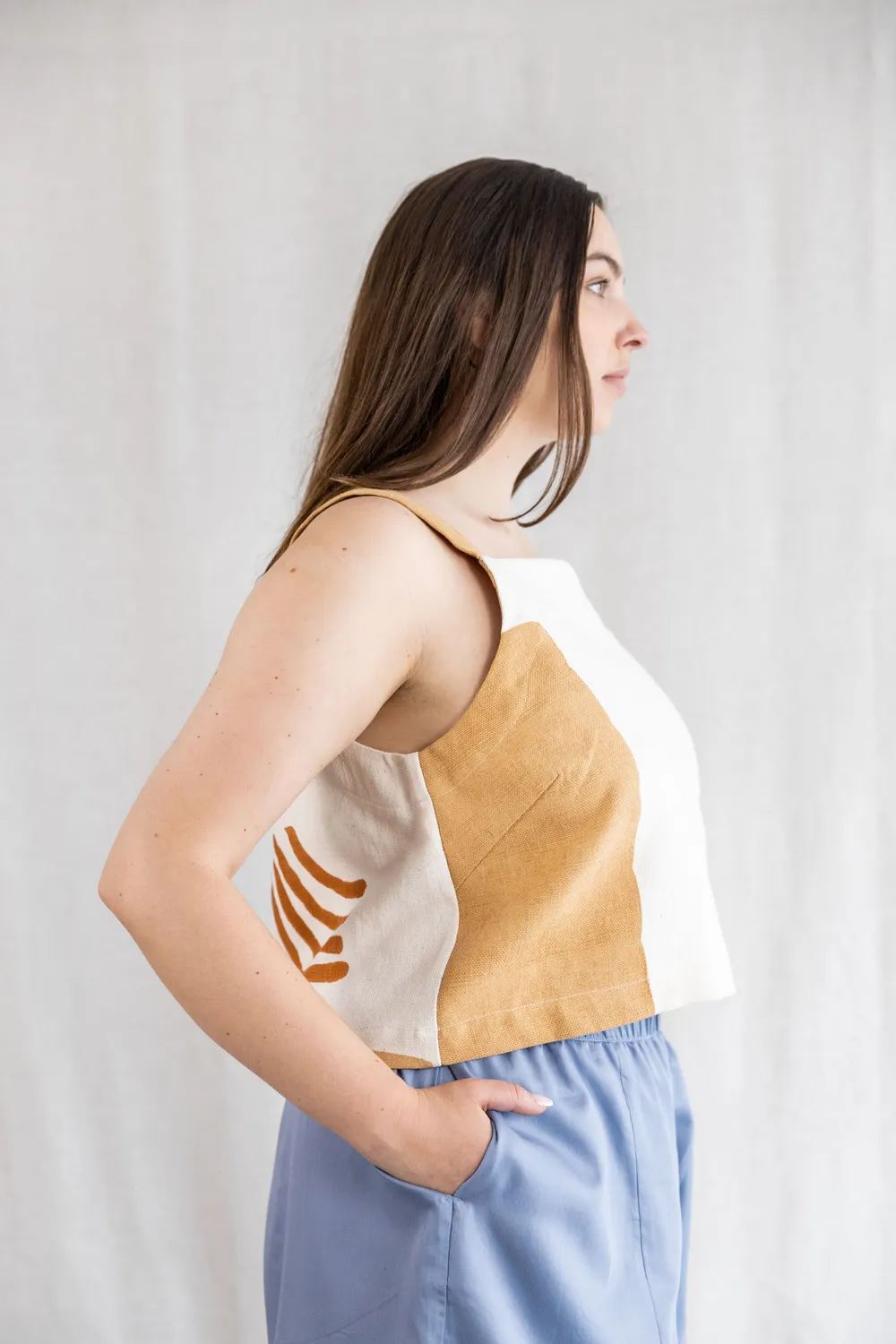 Jyoti Chira top cotone donna savannah block print