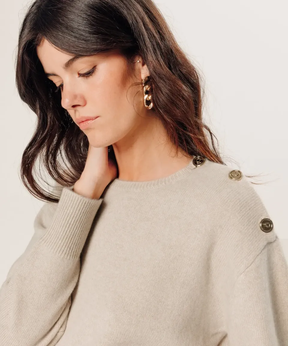Rodier Maglione Cashmere Oversize Crema S-XL