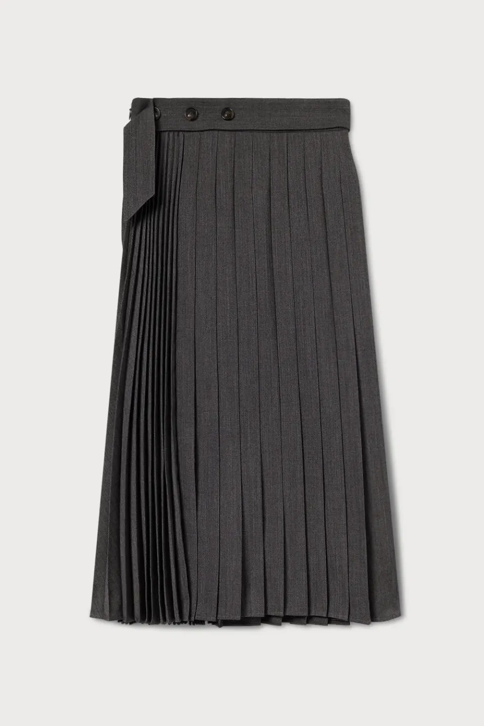 PORTS PW426XXL03 gonna plissettata midi grigio lana