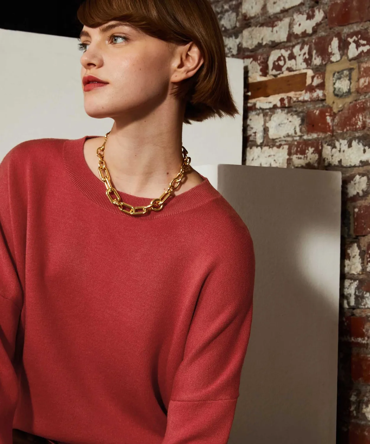 Rodier maglione oversize girocollo arancione rouille