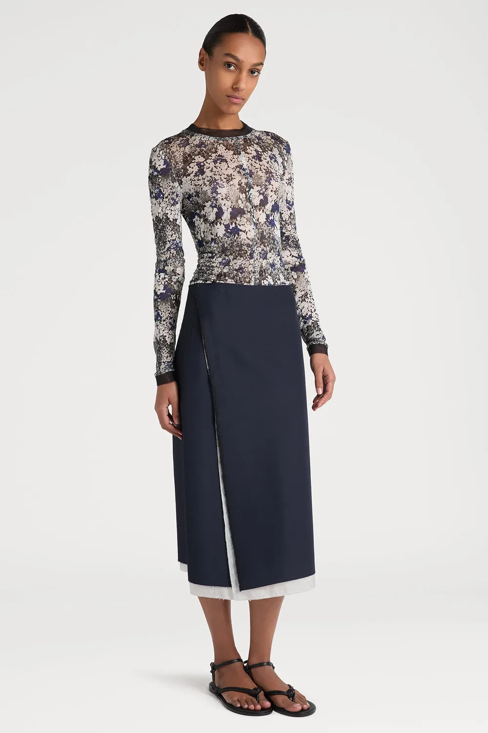 PORTS Floral Fusion Blouse camicia floreale navy black
