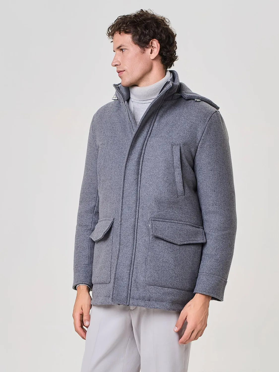 Paul Taylor misto lana parka imbottito grigio
