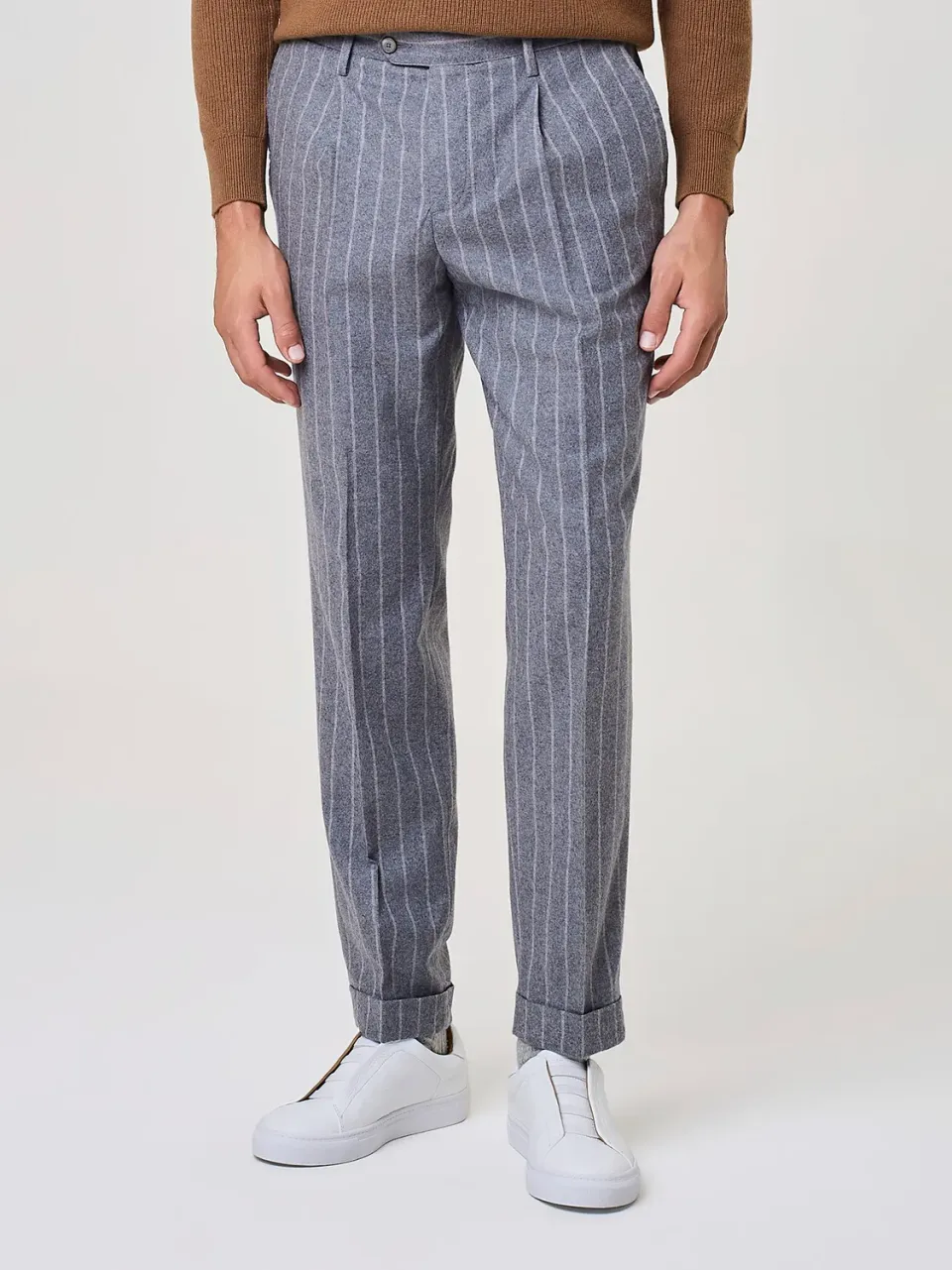 Paul Taylor Pantalone Misto Lana Gessato Grigio
