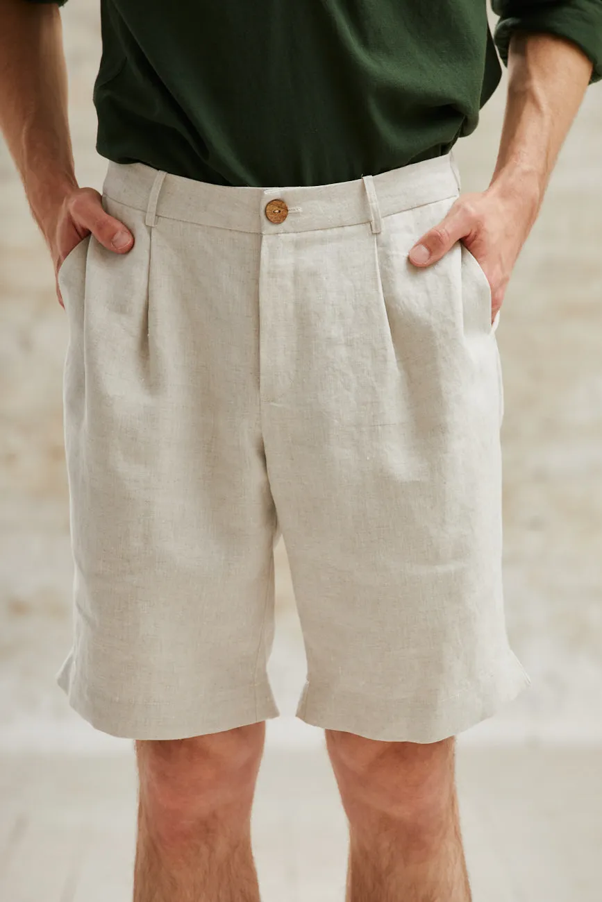 Jyoti Heet Greige pantaloncini corti greige in canapa