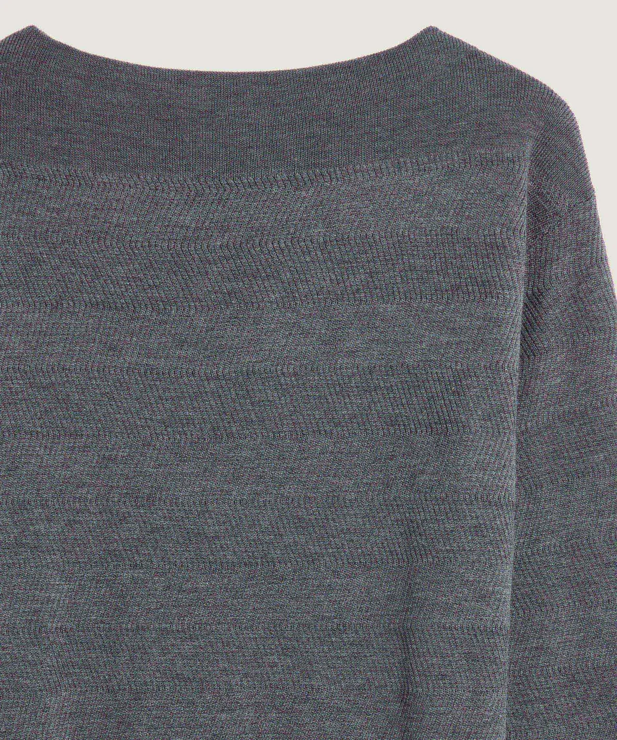 Rodier maglione scollo barchetta merino grigio scuro