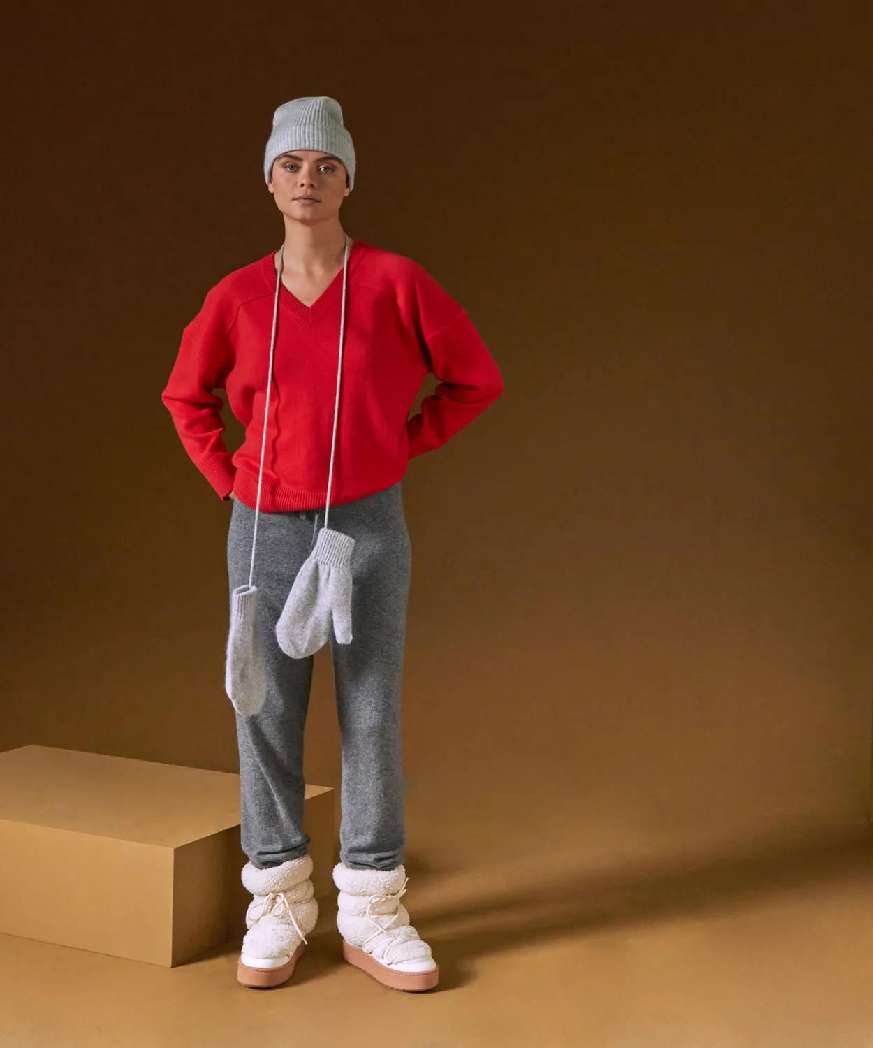 Rodier Pantaloni Cashmere Dritti Grigio Medio