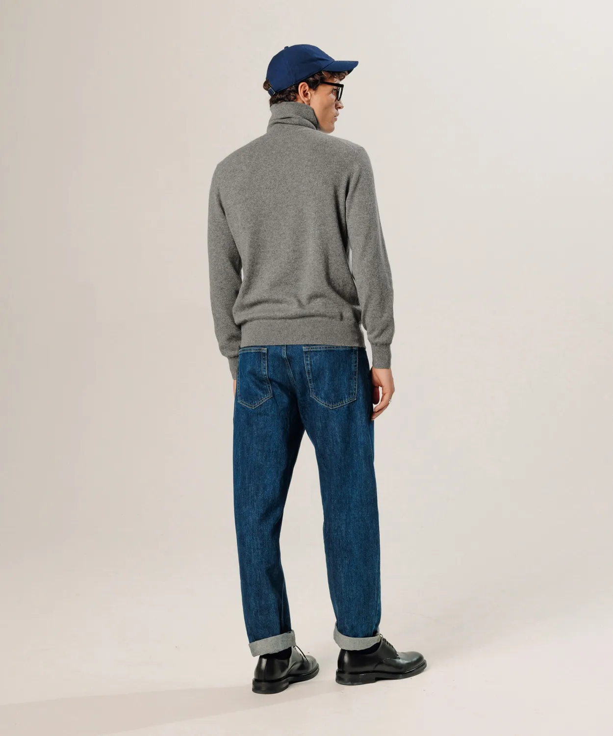 Rodier Maglia Dolcevita Cashmere Uomo Grigio Medio 100% Cashmere