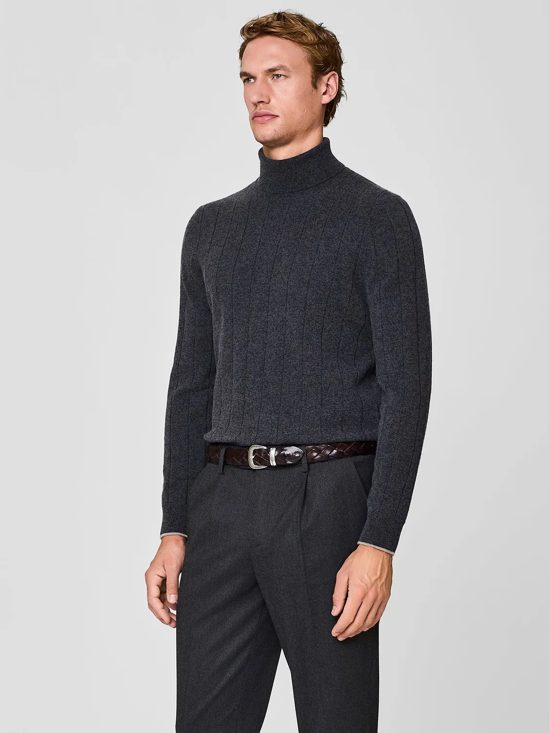 Paul Taylor Dolcevita Cashmere Lana Grigio Scuro