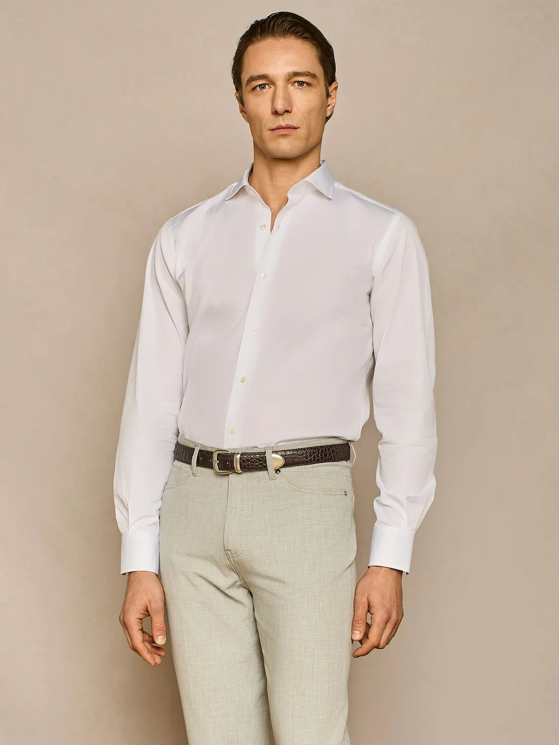 Paul Taylor camicia popeline cotone bianca regular fit
