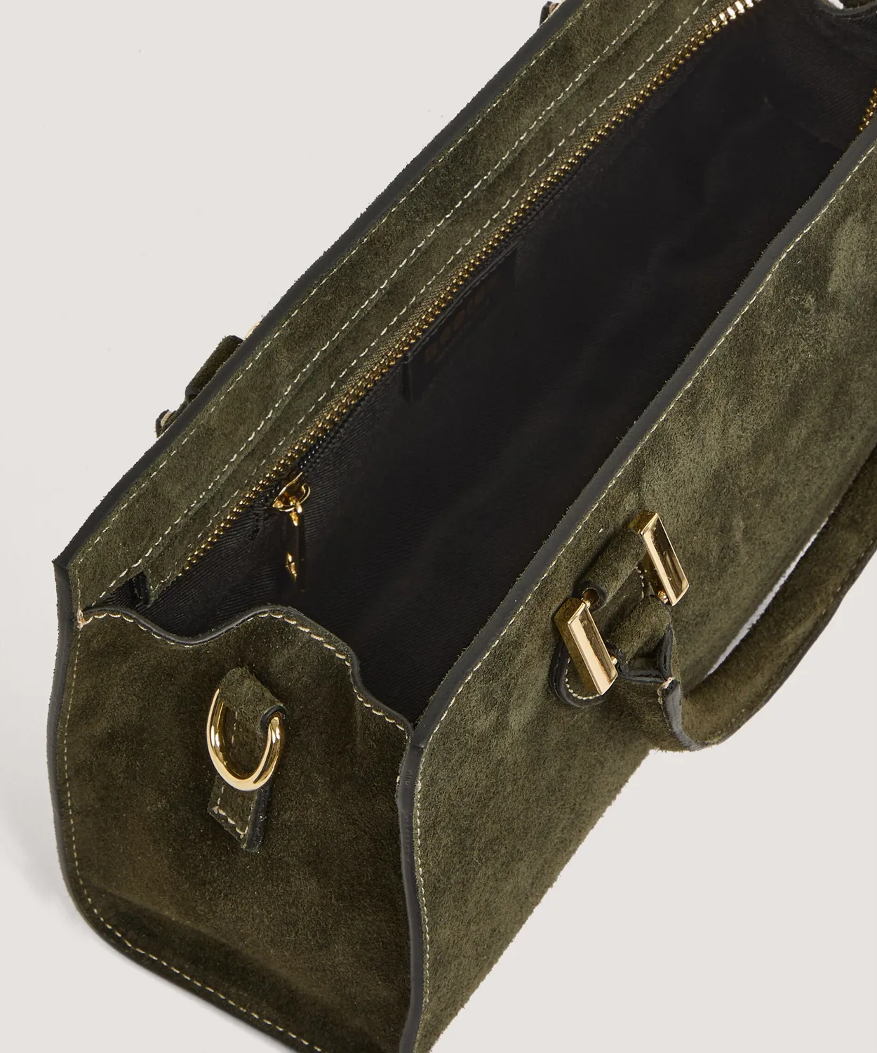 Rodier Borsa Viola Baguette Verde Kaki Scamosciata