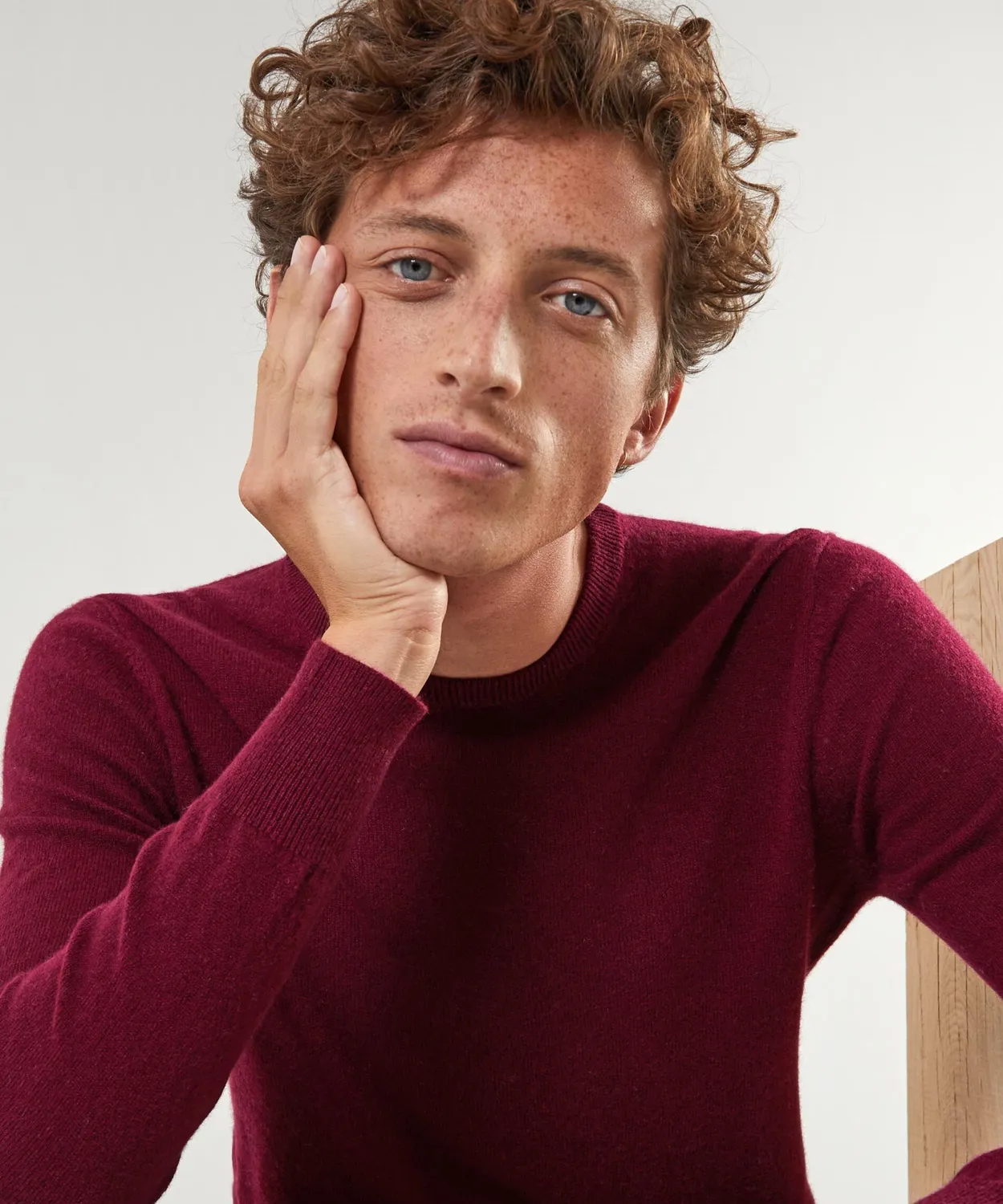 Rodier Maglia Girocollo Uomo Cashmere Rosso Bordeaux M