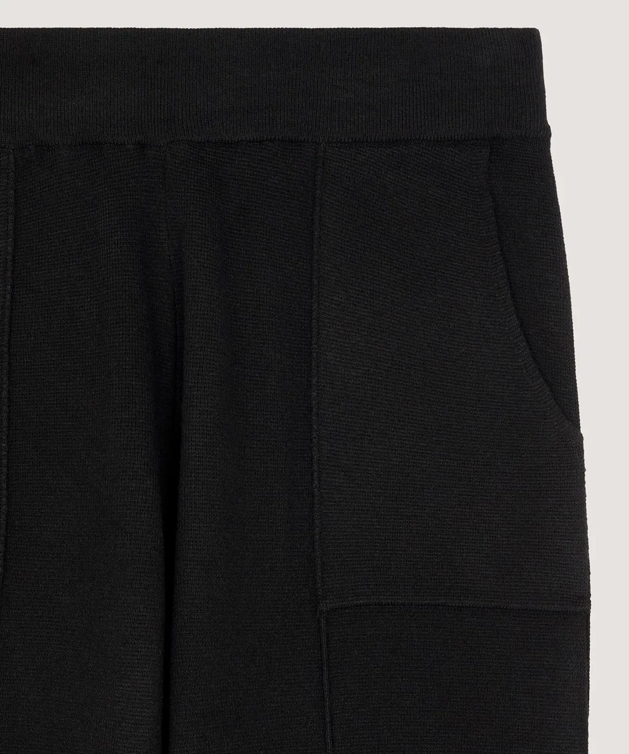 Rodier Pantaloni Larghi in Maglia Neri Gamba Ampia