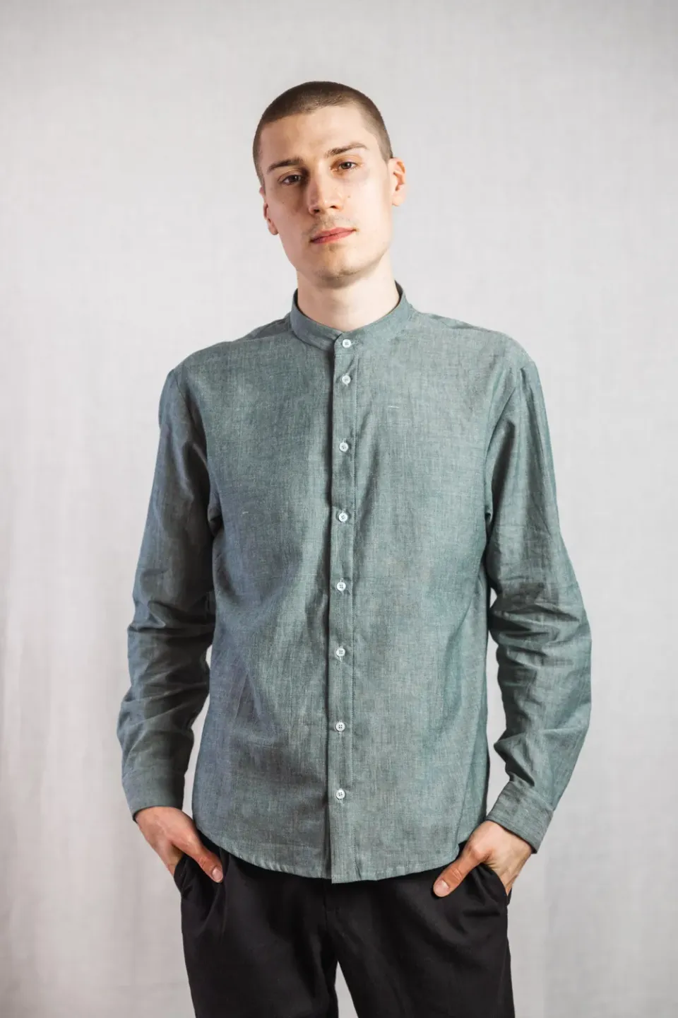 Jyoti Harish Eucalyptus camicia uomo cotone