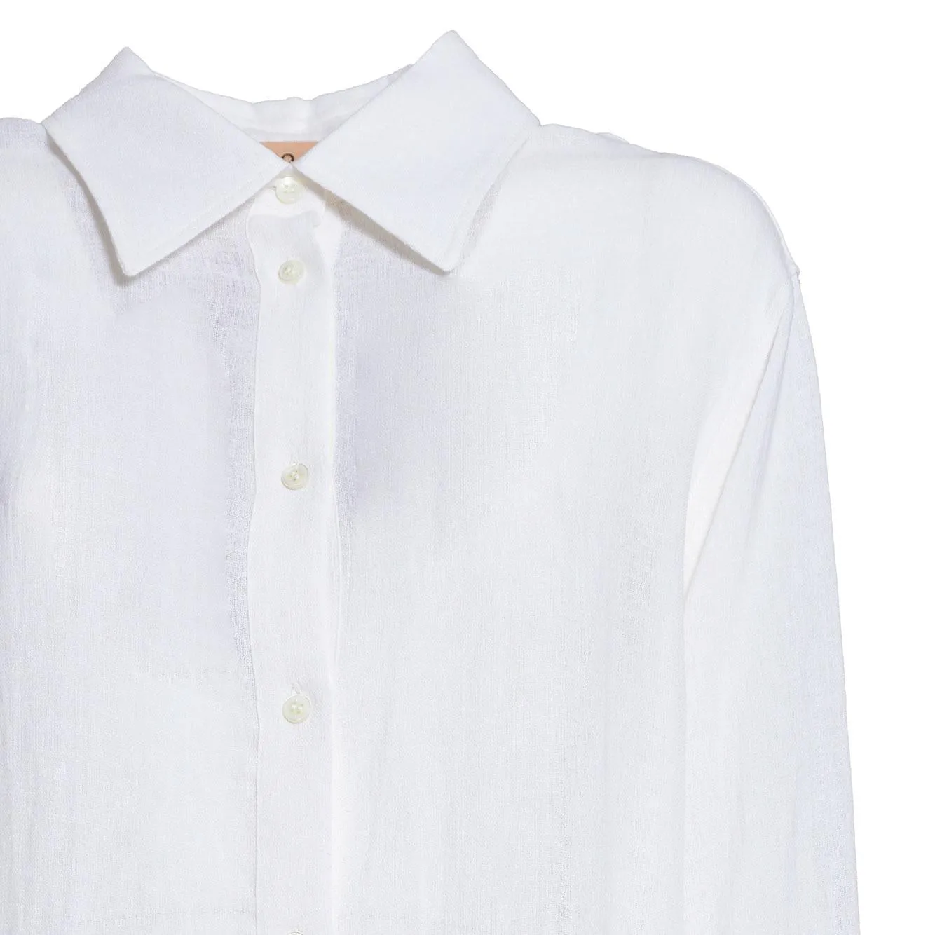 N°21 G0413617 camicia lino bianca cristalli XS