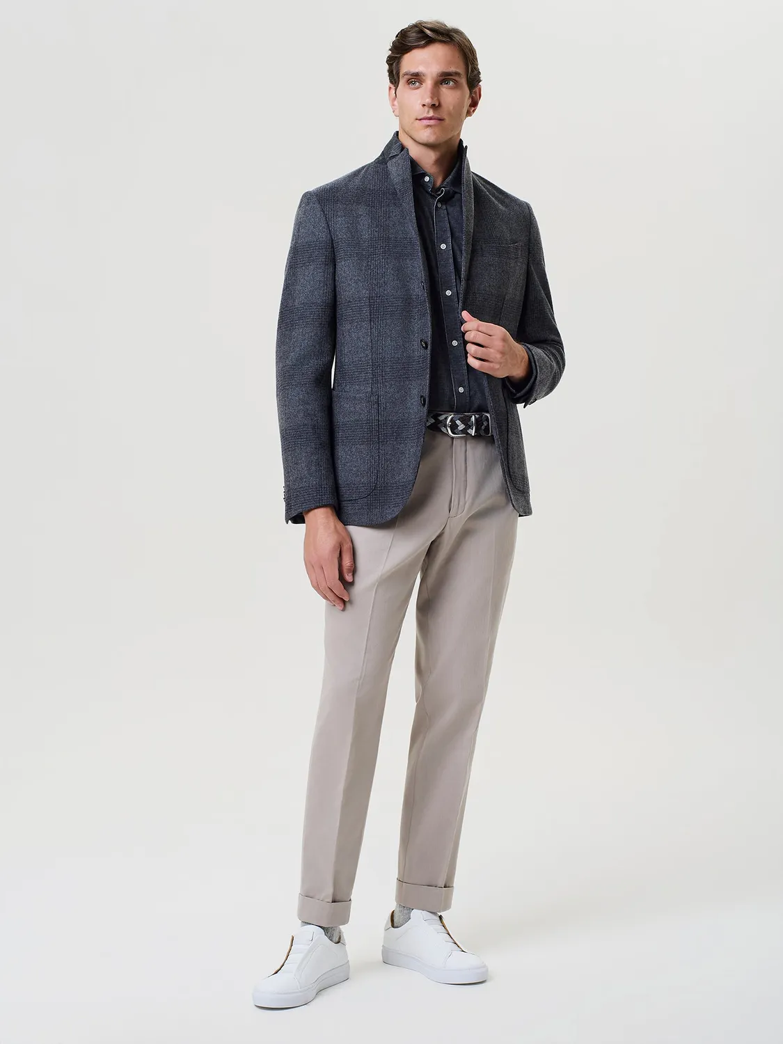 Paul Taylor camicia velluto grigio scuro regular fit