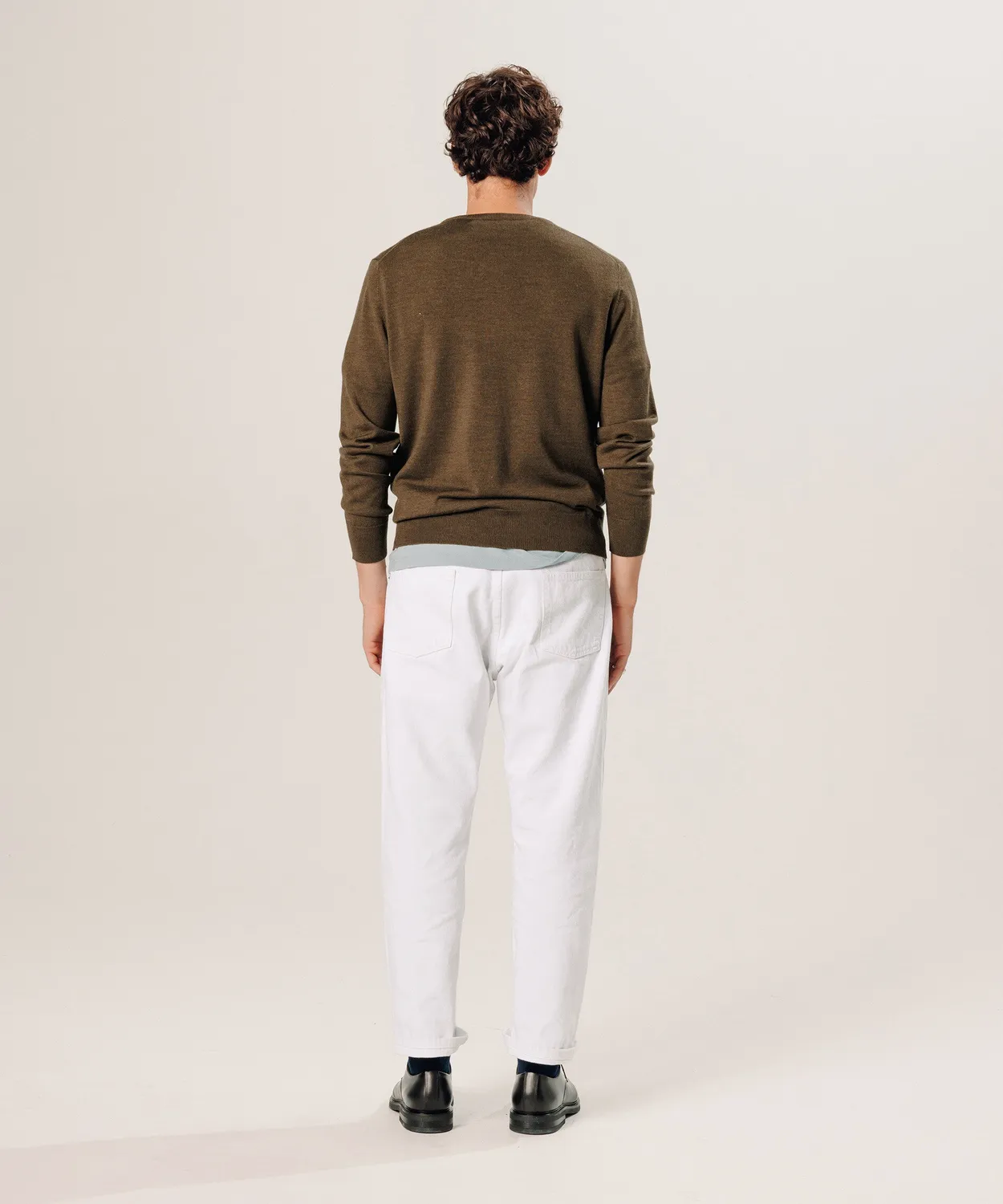 Rodier Maglione girocollo lana merino uomo bark brown