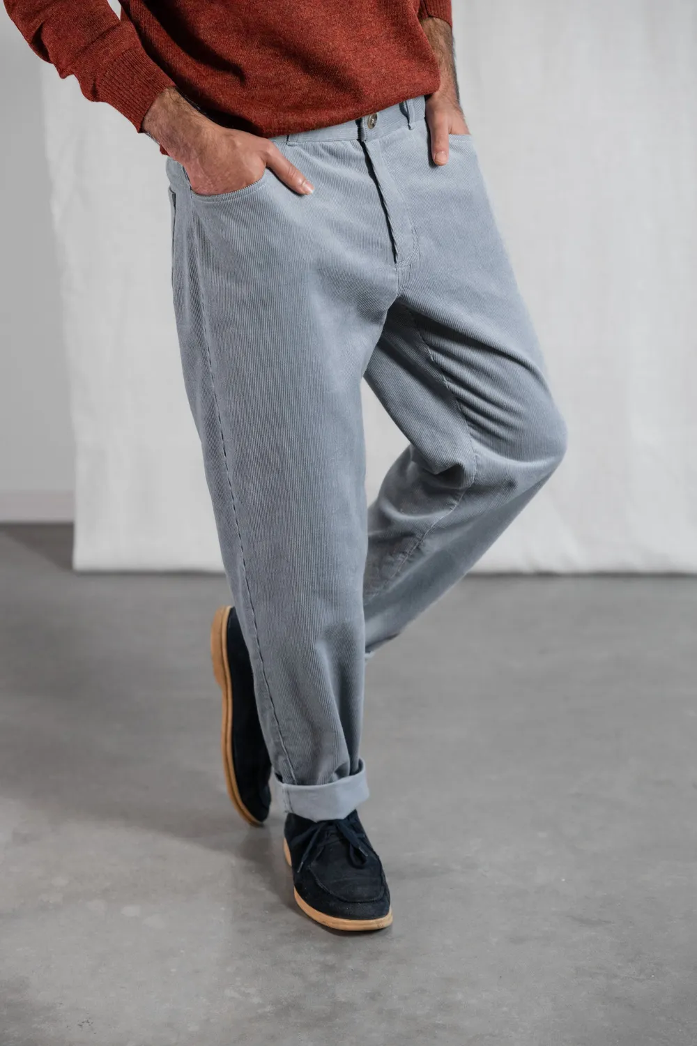 Jyoti Fair Works Prakrit pantaloni velluto grigio