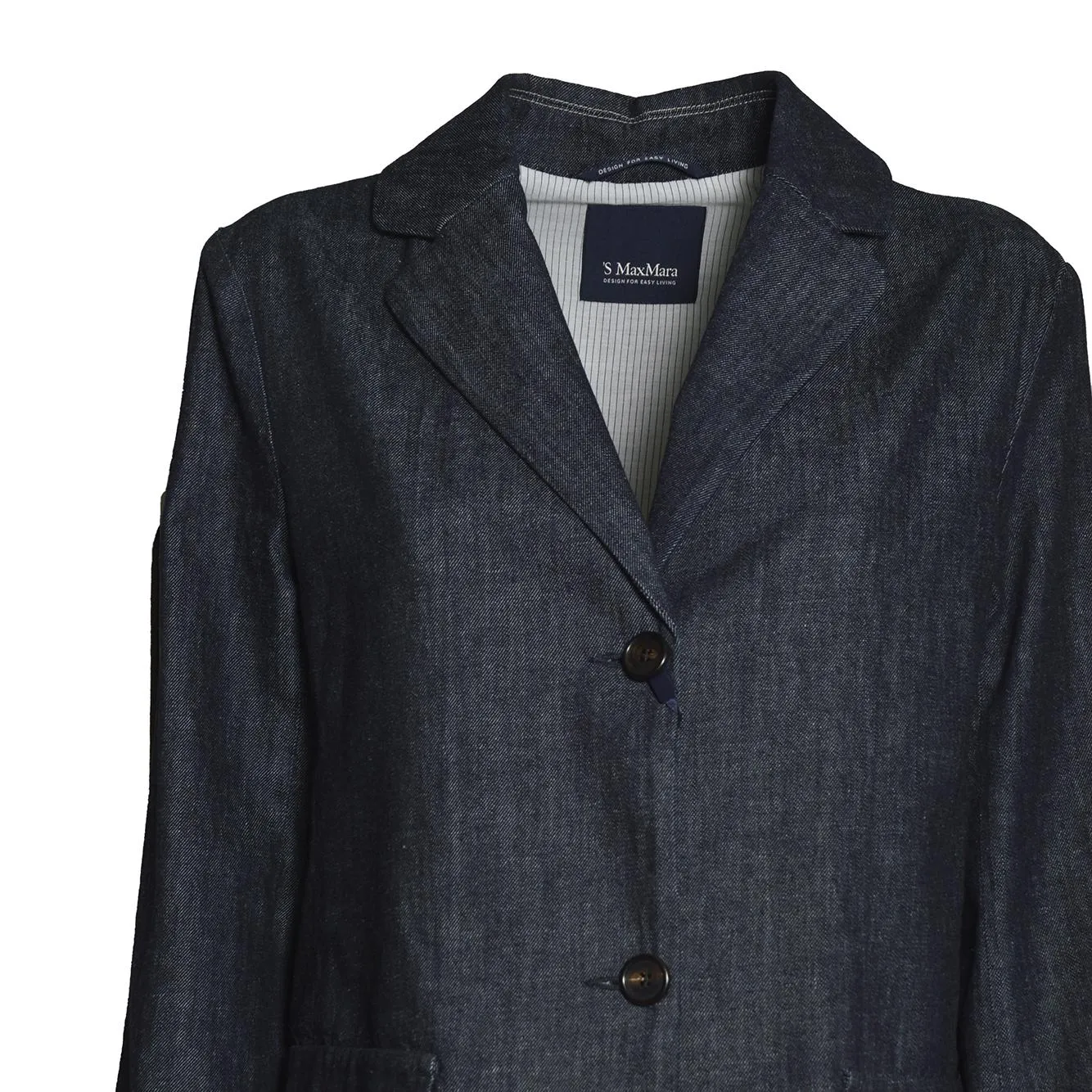 S Max Mara Leone giubbotto jeans denim blu cotone