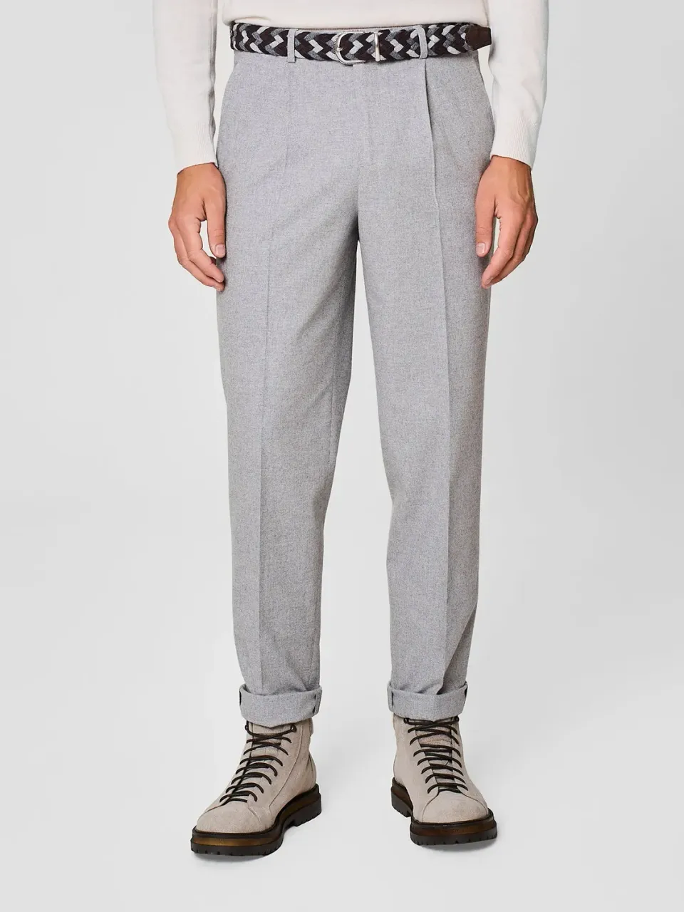 Paul Taylor pied de poule pantalone flanella grigio