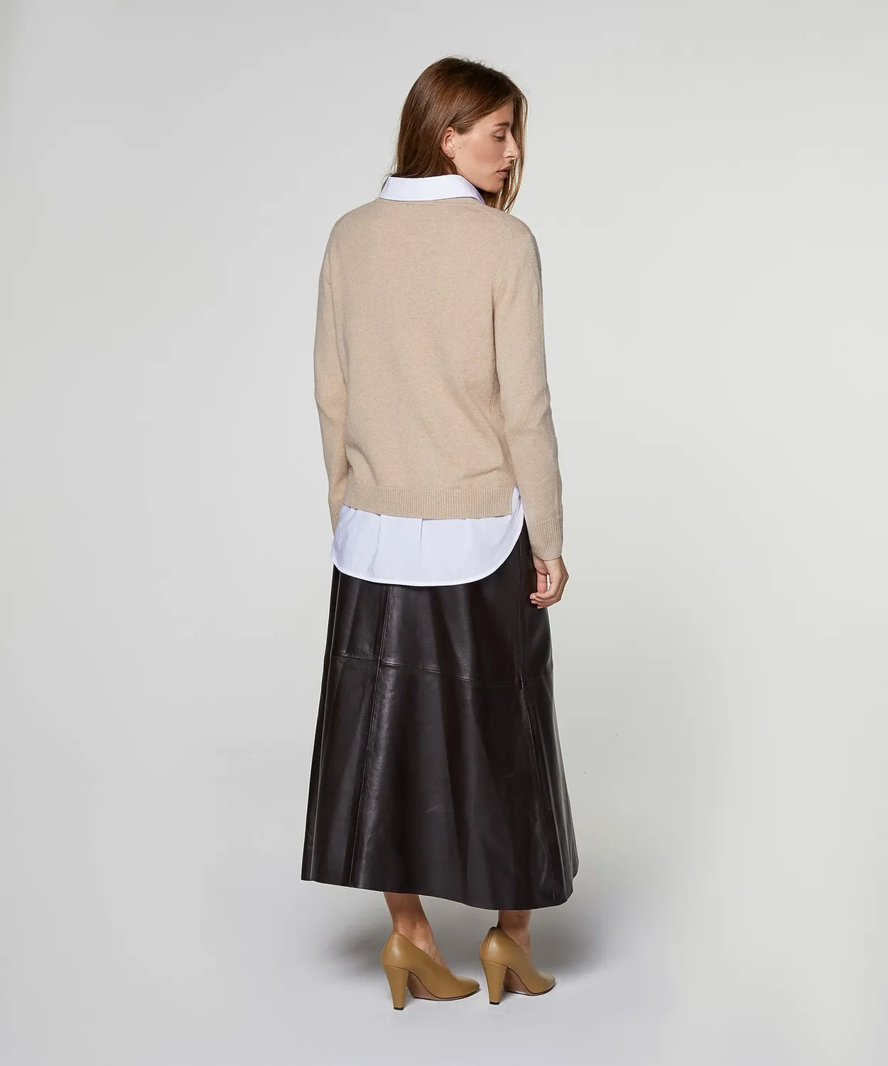 Rodier Maglia Tunisina Cashmere Collo Beige M Elegante