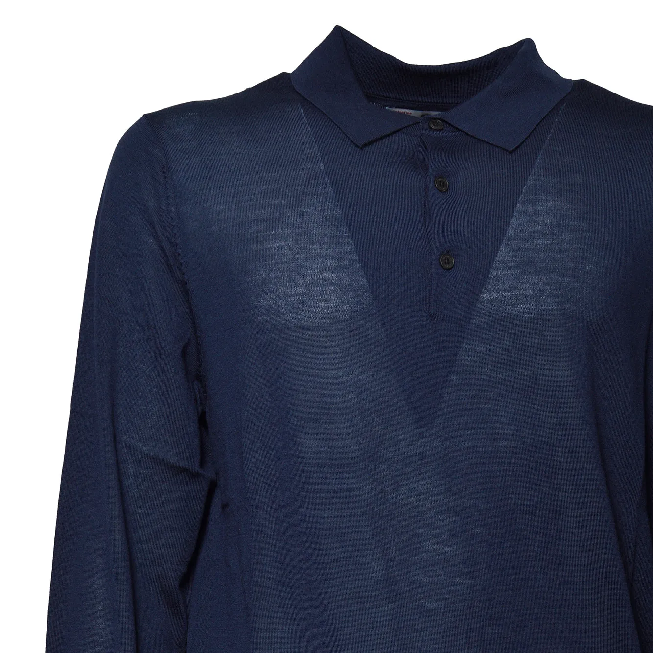 Saint Barth ALFI005 Alfie polo merino blu notte bottoni