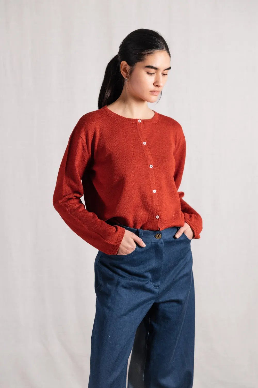 Jyoti Navan cardigan baby alpaca rosso