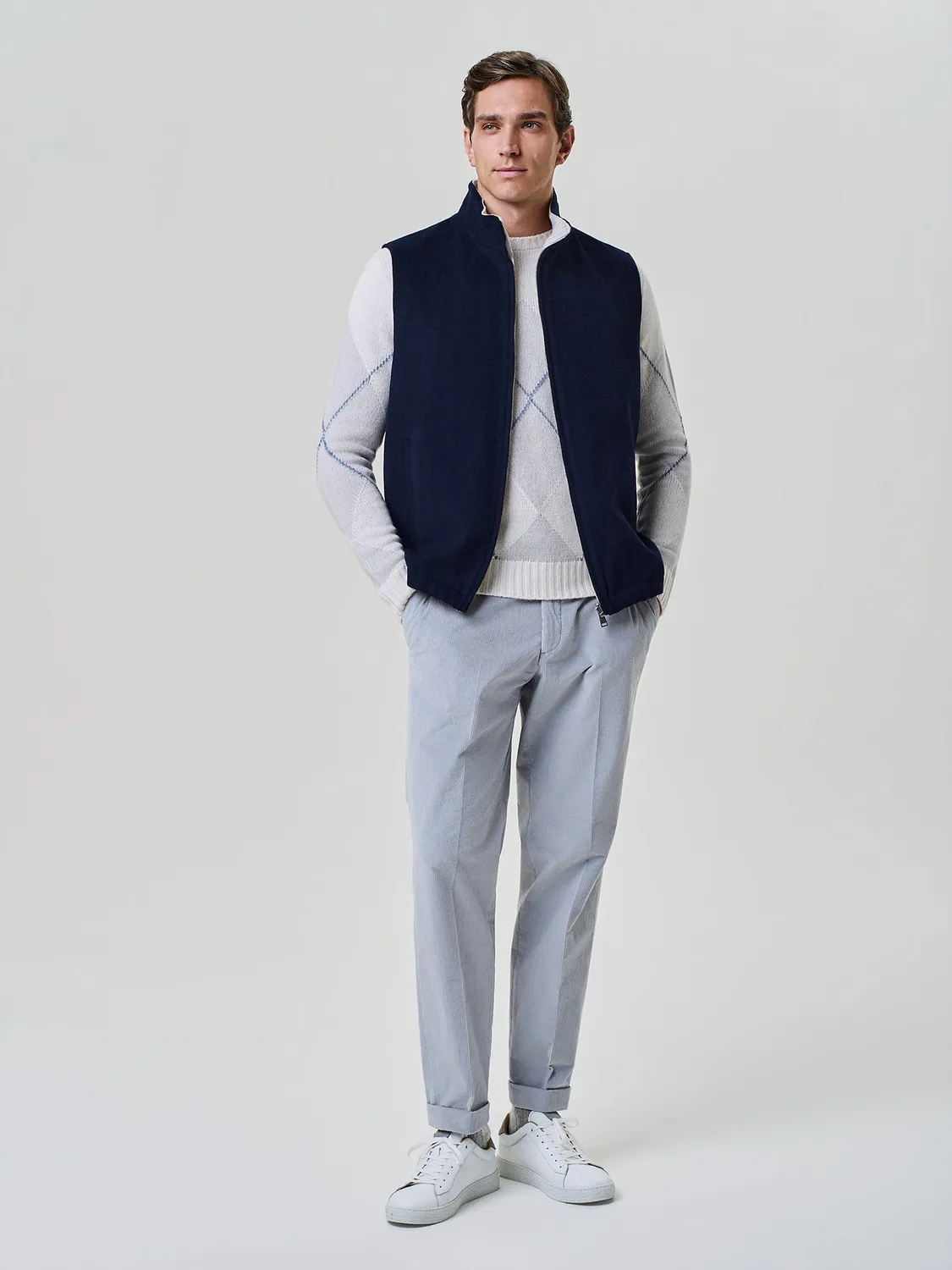 Paul Taylor Smanicato Reversibile Velour Lana Blu