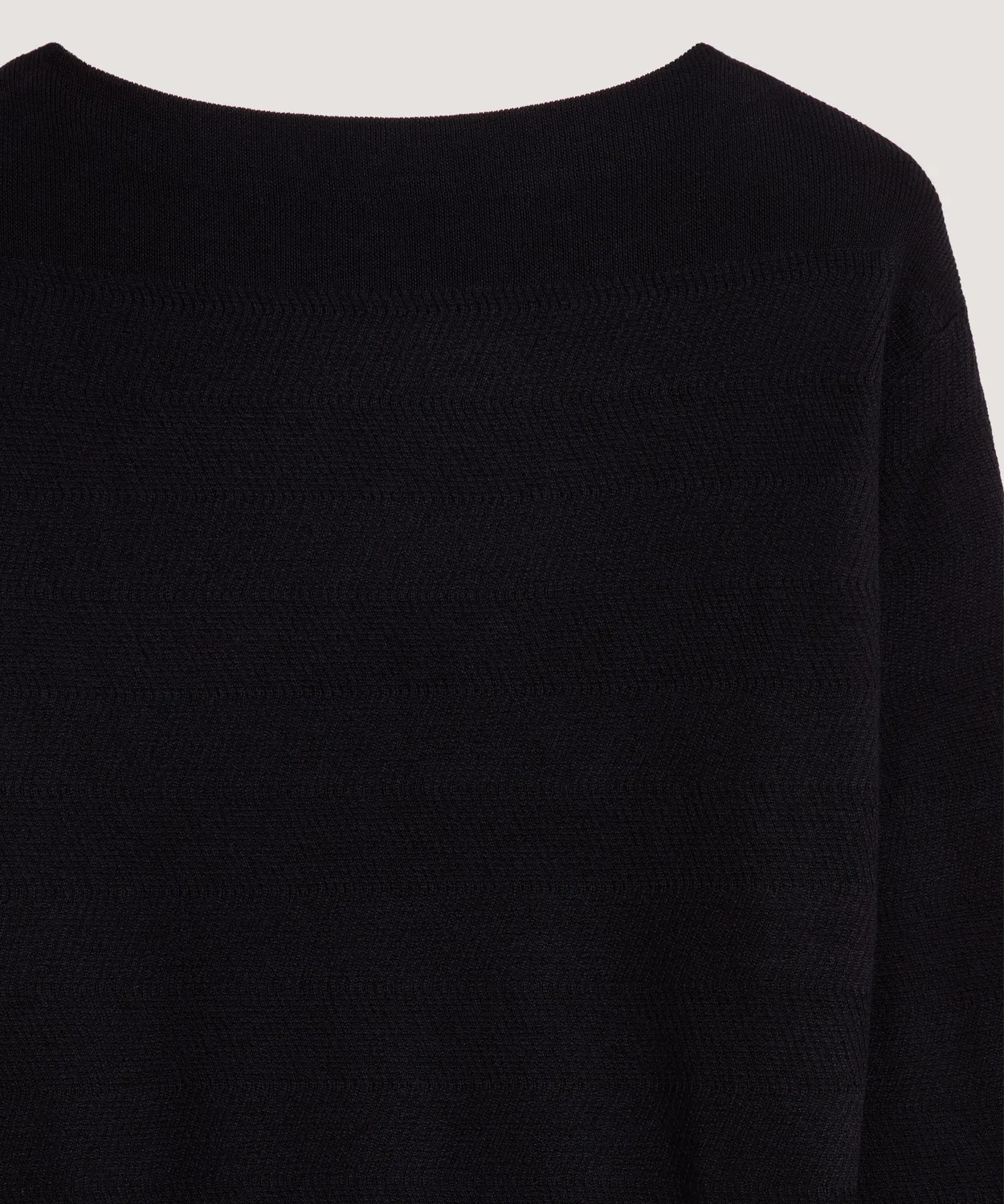 Rodier Maglione Barchetta Lana Merino Nero chevron