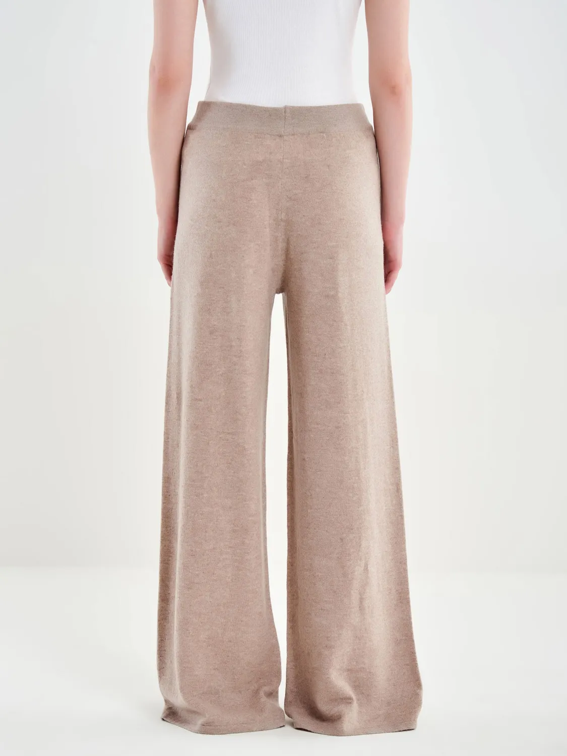 Vicolo Pantalone Jogger in Lana beige taglie S-M lana