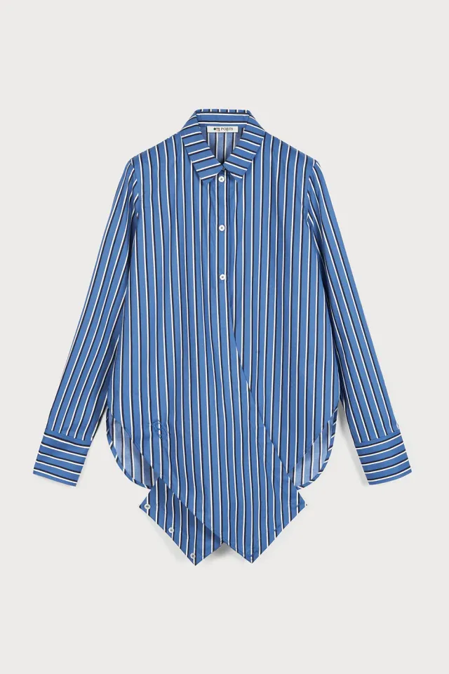 PORTS 1961 camicia righe Amalfi blu-bianca donna