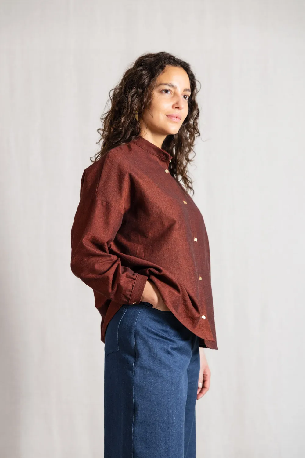 Jyoti Fair Works Hawali camicia cotone uva passa