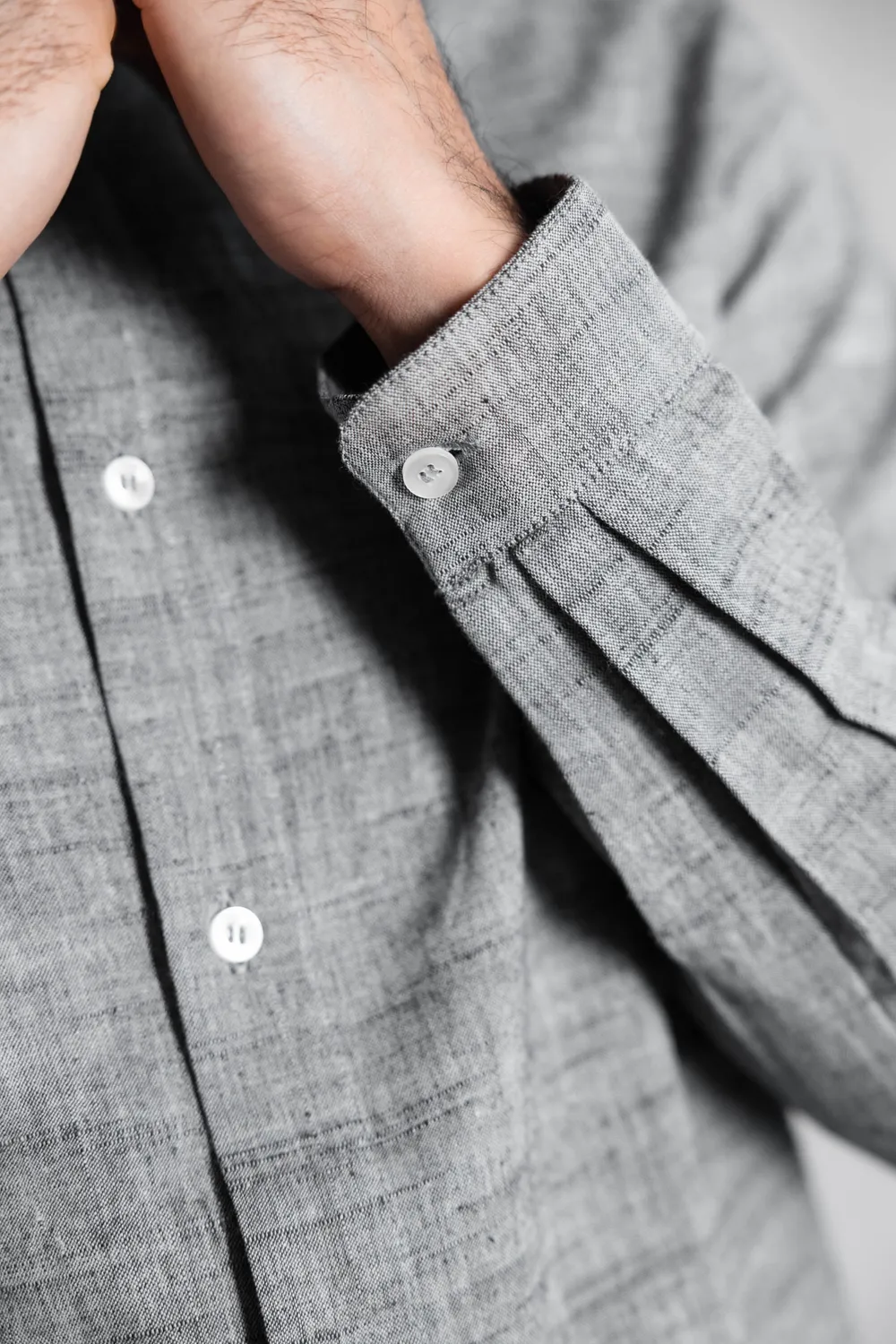 Jyoti Harish Gray camicia uomo collo coreano