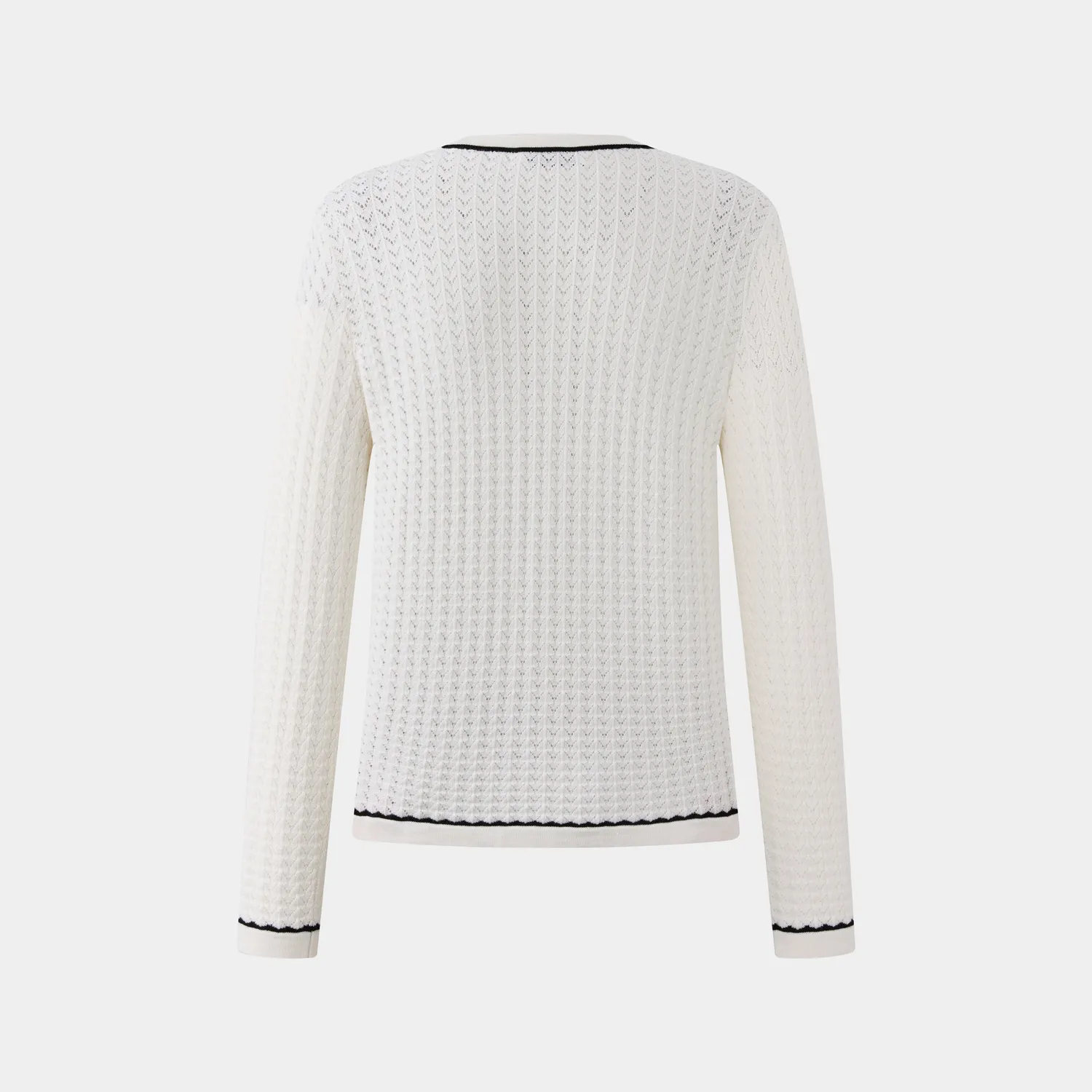 Ports Chic Trimming cardigan crema con bottoni